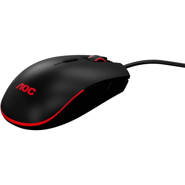 GAMING MOUSE AOC GM500, 5000 DPI Optical Sensor, 8 Programmable Buttons, 1000 Hz Polling Rate, USB connection, Cable (1.8 m)  - Black