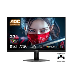 شاشة ألعاب احترافية AOC Q27G40ZDF/89, حجم  27 بوصة ودقة QHD (2560 × 1440) مع لوحة QD-OLED, تردد 240 هرتز, استجاية 0.03Ms, عم HDR وتقنية NVIDIA G-Sync - أسود 