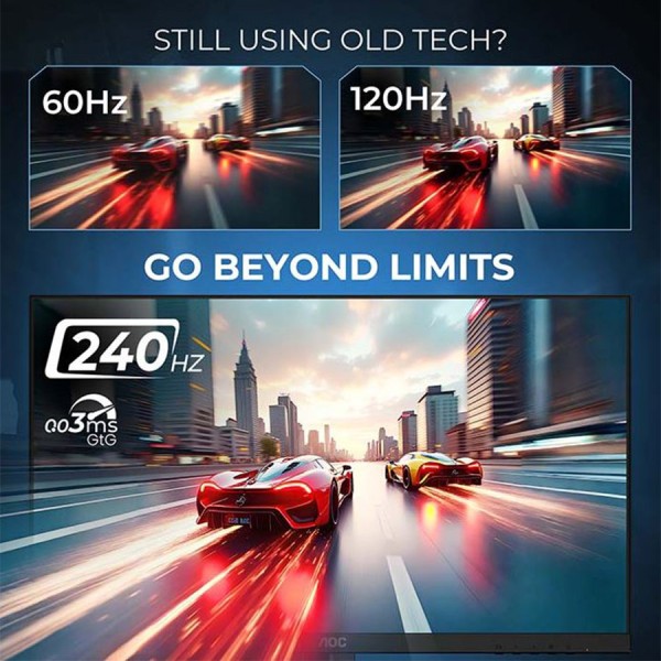 شاشة ألعاب احترافية AOC Q27G40ZDF/89, حجم  27 بوصة ودقة QHD (2560 × 1440) مع لوحة QD-OLED, تردد 240 هرتز, استجاية 0.03Ms, عم HDR وتقنية NVIDIA G-Sync - أسود