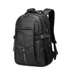 حقيبة الظهر ARCTIC HUNTER B00388, تصميم خفيف الوزن مع ظهر قابل للتهوية, مخصصة لحمل لابتوب حتى 15.6 بوصة, مصنوعة من البوليستر, جيب خلفي مضاد للسرقة - أسود 