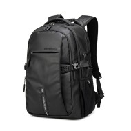 حقيبة الظهر ARCTIC HUNTER B00388, تصميم خفيف الوزن مع ظهر قابل للتهوية, مخصصة لحمل لابتوب حتى 15.6 بوصة, مصنوعة من البوليستر, جيب خلفي مضاد للسرقة - أسود 