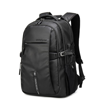 Backpack ARCTIC HUNTER B00388, Waterproof polyester material, cover laptops up to 15.6 inches, Anti-theft back pocket , Multiple compartments - BLACK