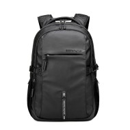 حقيبة الظهر ARCTIC HUNTER B00388, تصميم خفيف الوزن مع ظهر قابل للتهوية, مخصصة لحمل لابتوب حتى 15.6 بوصة, مصنوعة من البوليستر, جيب خلفي مضاد للسرقة - أسود 