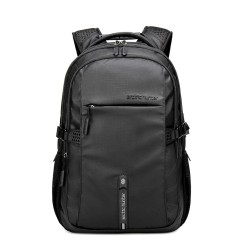 حقيبة الظهر ARCTIC HUNTER B00388, تصميم خفيف الوزن مع ظهر قابل للتهوية, مخصصة لحمل لابتوب حتى 15.6 بوصة, مصنوعة من البوليستر, جيب خلفي مضاد للسرقة - أسود حقيبة الظهر ARCTIC HUNTER B00388, تصميم خفيف الوزن مع ظهر قابل للتهوية, مخصصة لحمل لابتوب حتى 15.6 بوصة, مصنوعة من البوليستر, جيب خلفي مضاد للسرقة - أسود