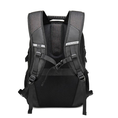 Backpack ARCTIC HUNTER B00388, Waterproof polyester material, cover laptops up to 15.6 inches, Anti-theft back pocket , Multiple compartments - BLACK