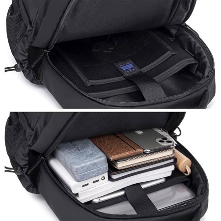 Backpack ARCTIC HUNTER B00534, 21 L Durable Premium design for daily use, cover laptops up to 15.6 inches, Weather Resistant, Anti-theft pockets - BLACK