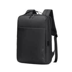 حقيبة الظهر ARCTIC HUNTER B00574, تصميم Premium للاستخدام طويل الأمد, مخصصة لحمل لابتوب حتى 15.6 بوصة, خامة مقاومة للماء و الخدش, جيب على حزام الكتف - أسود 