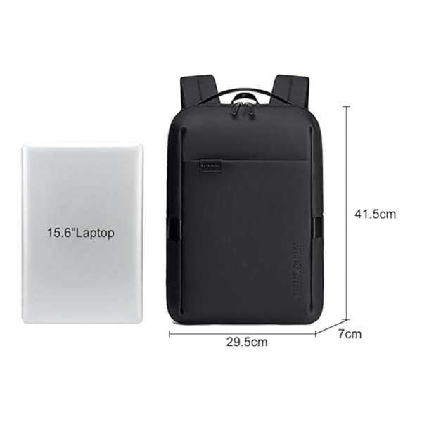 حقيبة الظهر ARCTIC HUNTER B00574, تصميم Premium للاستخدام طويل الأمد, مخصصة لحمل لابتوب حتى 15.6 بوصة, خامة مقاومة للماء و الخدش, جيب على حزام الكتف - أسود