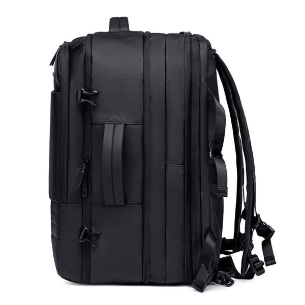 حقيبة الظهر GOLDEN WOLF GB00709, مصممة للاستخدام اليومي المكثف و التنقل, سعة 44 لتر, مقاس لابتوب حتى 15.6 بوصة, تصميم توسعة بسحاب لزيادة السعة  - أسود