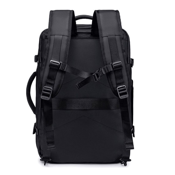 حقيبة الظهر GOLDEN WOLF GB00709, مصممة للاستخدام اليومي المكثف و التنقل, سعة 44 لتر, مقاس لابتوب حتى 15.6 بوصة, تصميم توسعة بسحاب لزيادة السعة  - أسود