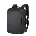 حقيبة الظهر RAHALA 1901 MEINAILI, مصممة للاستخدام اليومي والتنقل, جيوب متعددة, مقاس لابتوب حتى 15.6 بوصة, بوليستر مقاوم للماء, منفذ شحن USB - أسود 