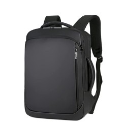 حقيبة الظهر RAHALA 1901 MEINAILI, مصممة للاستخدام اليومي والتنقل, جيوب متعددة, مقاس لابتوب حتى 15.6 بوصة, بوليستر مقاوم للماء, منفذ شحن USB - أسود 