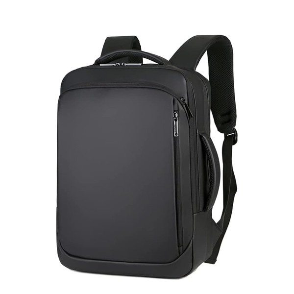 حقيبة الظهر RAHALA 1901 MEINAILI, مصممة للاستخدام اليومي والتنقل, جيوب متعددة, مقاس لابتوب حتى 15.6 بوصة, بوليستر مقاوم للماء, منفذ شحن USB - أسود