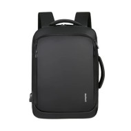 حقيبة الظهر RAHALA 1901 MEINAILI, مصممة للاستخدام اليومي والتنقل, جيوب متعددة, مقاس لابتوب حتى 15.6 بوصة, بوليستر مقاوم للماء, منفذ شحن USB - أسود 