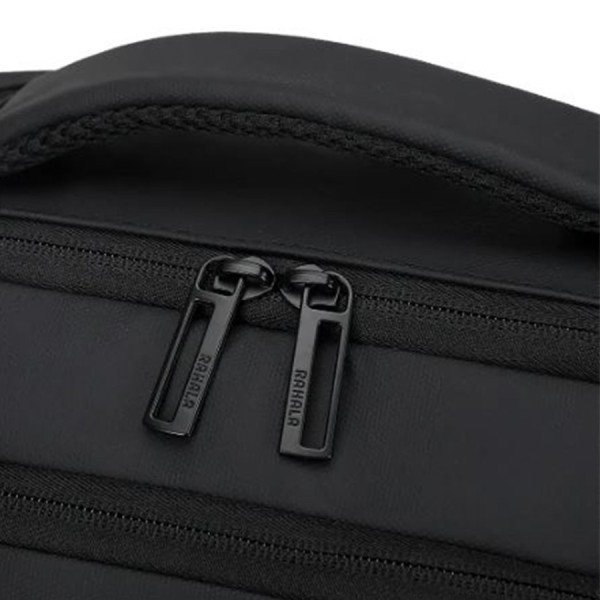 حقيبة الظهر RAHALA 1901 MEINAILI, مصممة للاستخدام اليومي والتنقل, جيوب متعددة, مقاس لابتوب حتى 15.6 بوصة, بوليستر مقاوم للماء, منفذ شحن USB - أسود