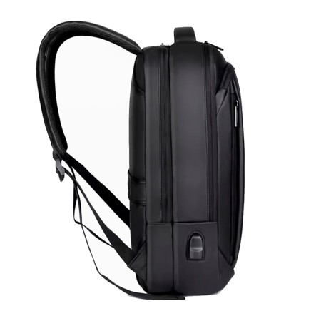 Backpack RAHALA 1901 MEINAILI, Practical design for everyday use, Backpack or hand-carry, cover laptops up to 15.6 inches, USB charging port, water-resistant  - BLACK