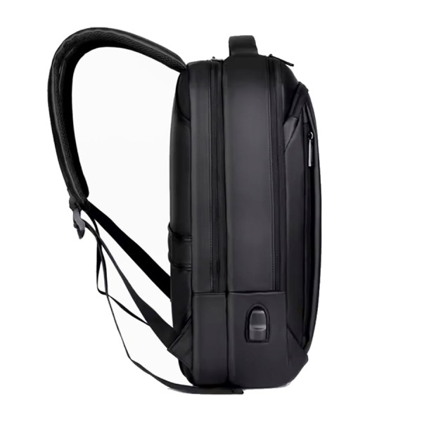 حقيبة الظهر RAHALA 1901 MEINAILI, مصممة للاستخدام اليومي والتنقل, جيوب متعددة, مقاس لابتوب حتى 15.6 بوصة, بوليستر مقاوم للماء, منفذ شحن USB - أسود