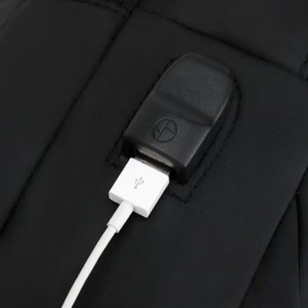 حقيبة الظهر RAHALA 1901 MEINAILI, مصممة للاستخدام اليومي والتنقل, جيوب متعددة, مقاس لابتوب حتى 15.6 بوصة, بوليستر مقاوم للماء, منفذ شحن USB - أسود