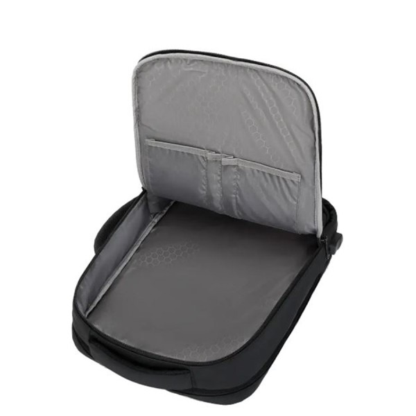 حقيبة الظهر RAHALA 1901 MEINAILI, مصممة للاستخدام اليومي والتنقل, جيوب متعددة, مقاس لابتوب حتى 15.6 بوصة, بوليستر مقاوم للماء, منفذ شحن USB - أسود