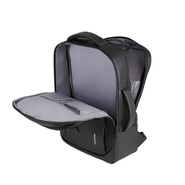 حقيبة الظهر RAHALA 1901 MEINAILI, مصممة للاستخدام اليومي والتنقل, جيوب متعددة, مقاس لابتوب حتى 15.6 بوصة, بوليستر مقاوم للماء, منفذ شحن USB - أسود