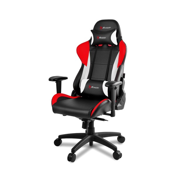 كرسي الألعاب AROZZI Verona Pro V2, تصميم إرجونومي لدعم الظهر والرقبة, قابل للتعديل بالكامل, عجلات مانعة للخدش, الوزن حتى 150 كجم - أسود/أحمر