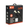 كيبل شبكة ASA CAT8 Shielded Patch Cable, بطول 15 متر, سرعة نقل بيانات تصل إلى 40Gbps, تردد يصل إلى 2000MHz, موصلات RJ45 مطلية بالذهب لتعزيز جودة الاتصال - أسود