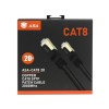 كيبل شبكة ASA CAT8 Shielded Patch Cable, بطول 20 متر, سرعة نقل بيانات تصل إلى 40Gbps, تردد يصل إلى 2000MHz, موصلات RJ45 مطلية بالذهب لتعزيز جودة الاتصال - أسود