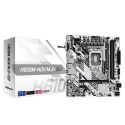لوحة أم ASRock H610M‑HDV/M.2+ D5، تدعم ذاكرة مع DDR5 و منفذ 1 × USB 3.2 Gen1 Type-C - ابيض