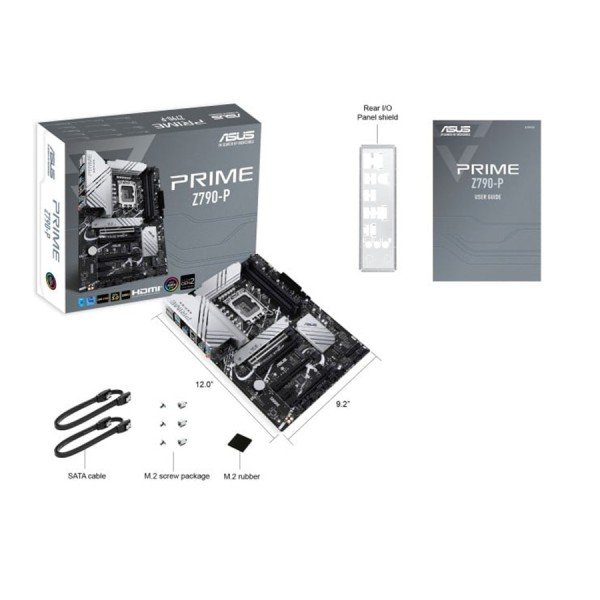 MOTHERBOARD ASUS PRIME Z790-P, ATX form factor, DDR5, for Intel 12th, 13th, and 14th Gen CPUs, AURA Sync RGB - BLACK