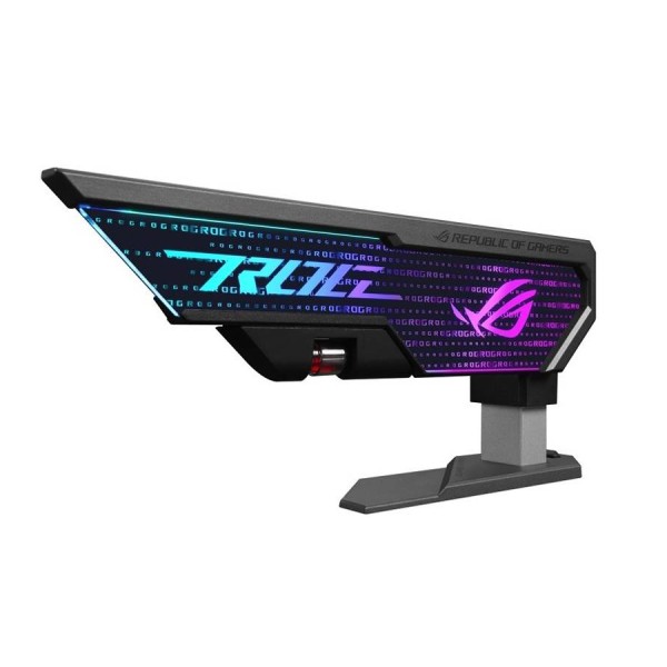 حامل كرت الشاشة ASUS ROG Herculx, تصميم لتحمل كروت الشاشة الثقيلة والكبيرة, ميزان مدمج لضبط الاستقامة, قاعدة مغناطيسية لسهولة التثبيت - أسود