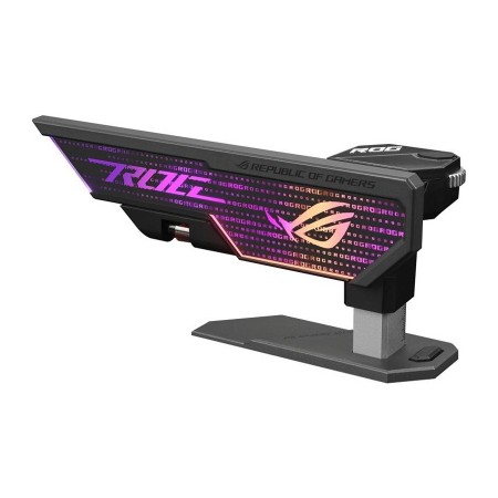 حامل كرت الشاشة ASUS ROG Herculx, تصميم لتحمل كروت الشاشة الثقيلة والكبيرة, ميزان مدمج لضبط الاستقامة, قاعدة مغناطيسية لسهولة التثبيت - أسود