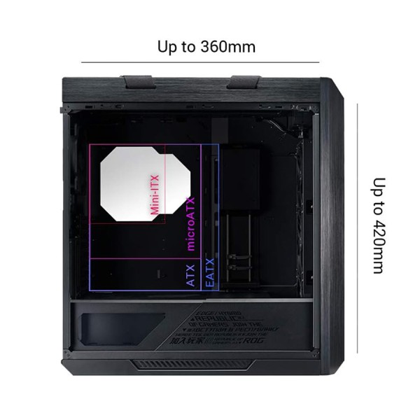 ASUS ROG STRIX HELIOS GX601, E-ATX mid-tower gaming case, Aura Sync RGB lighting, Built-in GPU bracket, Front panel USB Type-C - BLACK