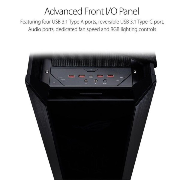 ASUS ROG STRIX HELIOS GX601, E-ATX mid-tower gaming case, Aura Sync RGB lighting, Built-in GPU bracket, Front panel USB Type-C - BLACK