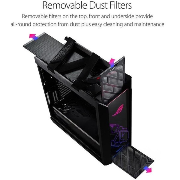 ASUS ROG STRIX HELIOS GX601, E-ATX mid-tower gaming case, Aura Sync RGB lighting, Built-in GPU bracket, Front panel USB Type-C - BLACK