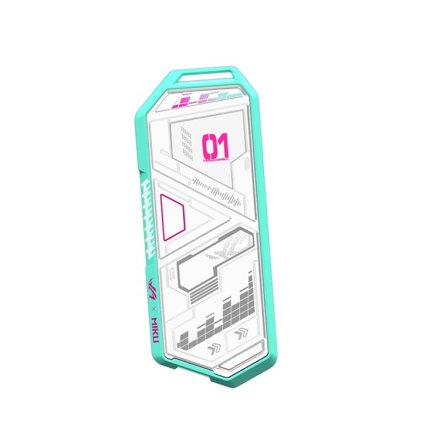 حاوية تخزين خارجية ASUS ROG STRIX ARION, تصميم خاص Hatsune Miku, دعم أقراص M.2 NVMe بأحجام: 2230 / 2242 / 2260 / 2280, واجهة USB 3.2 Gen 2 Type-C, سرعة نقل تصل إلى 10Gbps - أبيض