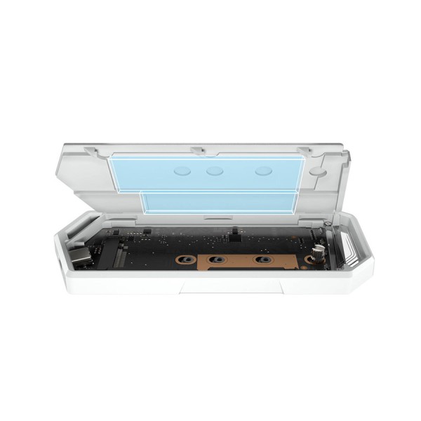 حاوية تخزين خارجية ASUS ROG STRIX ARION, تصميم خاص Hatsune Miku, دعم أقراص M.2 NVMe بأحجام: 2230 / 2242 / 2260 / 2280, واجهة USB 3.2 Gen 2 Type-C, سرعة نقل تصل إلى 10Gbps - أبيض