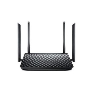 راوتر لاسلكي ASUS RT-AC1200G+ AC1200, بنطاق مزودج 2.4GHz + 5GHz, مع 4 هوائيات خارجية, 4 منافذ LAN جيجابت + منفذ WAN جيجابت, منفذ USB 2.0  - أسود 