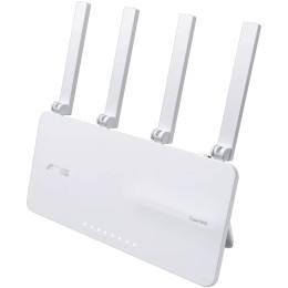 راوتر ASUS ExpertWiFi EBR63، يدعم WiFi 6 (802.11ax)، سرعة 2.4GHz تصل إلى 574 ميجابت في الثانية، وسرعة 5GHz تصل إلى 2402 ميجابت في الثانية، بإجمالي سرعة AX3000، وذاكرة 512MB RAM