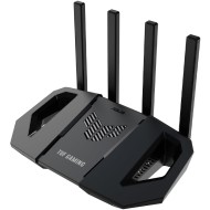 راوتر ASUS TUF GAMING BE3600 WiFi 7 (TUF-BE3600)، يدعم نطاق 2.4GHz بسرعة تصل إلى 688 Mbps، ونطاق 5GHz بسرعة تصل إلى 2882 Mbps، مزود بمعالج رباعي النواة بسرعة 2.0GHz