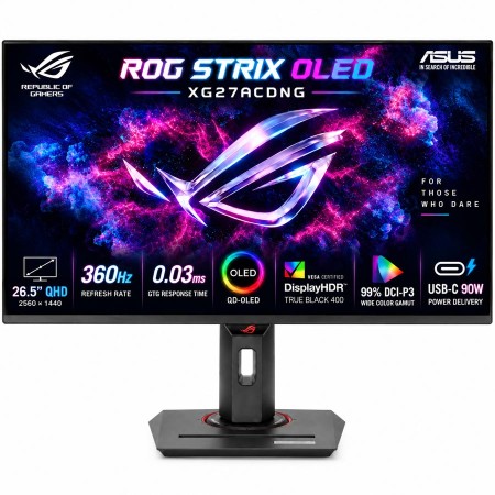 شاشة اسوس قيمنق روج ستريكس OLED XG27ACDNGو- 2K 360Hz - 0.03ms - Type-C 90W - انش 27 - QD-OLED شاشة اسوس قيمنق روج ستريكس OLED XG27ACDNGو- 2K 360Hz - 0.03ms - Type-C 90W - انش 27 - QD-OLED