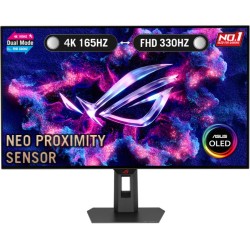 شاشة العاب احترافية ASUS ROG Strix OLED XG32UCWG مقاس 32 بوصة بدقة 4K بلوحة OLED، (4K 165Hz وFHD 330Hz)، وزمن استجابة 0.03 مللي ثانية،Neo Proximity،VESA DisplayHDR 400 True Black،KVM