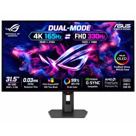ASUS ROG Strix OLED XG32UCWG Gaming Monitor - WOLED - 32 Inch 4K 165Hz / FHD 330Hz - 0.03ms - USB-C ASUS ROG Strix OLED XG32UCWG Gaming Monitor - WOLED - 32 Inch 4K 165Hz / FHD 330Hz - 0.03ms - USB-C