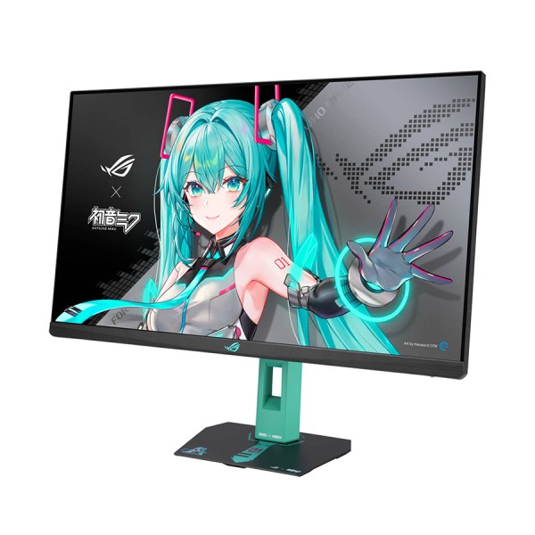 شاشة العاب احترافية ASUS ROG STRIX Hatsune Miku, مقاس 27 بوصة بدقة QHD (2560×1440), لوحة Fast IPS, معدل تحديث 260Hz (OC), من استجابة 0.3ms (GTG), دعم G-SYNC و FreeSync