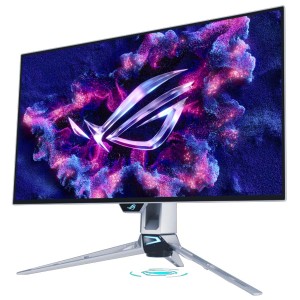 شاشة ألعاب ASUS ROG Swift OLED PG27AQWP-W، لوحة WOLED، مقاس 27 بوصة، وضع مزدوج Dual-Mode بدقة QHD بتردد 540 هرتز أو HD بتردد 720 هرتز، زمن استجابة 0.02 مللي ثانية، HDMI 2.1 - ابيض