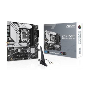 لوحة ام احترافية ASUS Prime B760M-A WiFi D4 بمقاس micro‑ATX، فتحة PCIe 4.0 x16، وصوت Realtek 7.1‑قناة
