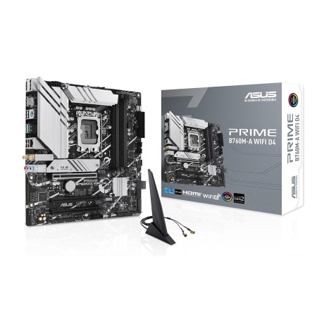 لوحة ام احترافية ASUS Prime B760M-A WiFi D4 بمقاس micro‑ATX، فتحة PCIe 4.0 x16، وصوت Realtek 7.1‑قناة لوحة ام احترافية ASUS Prime B760M-A WiFi D4 بمقاس micro‑ATX، فتحة PCIe 4.0 x16، وصوت Realtek 7.1‑قناة