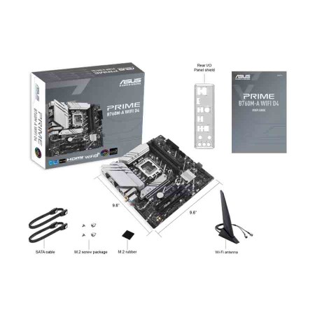 لوحة ام احترافية ASUS Prime B760M-A WiFi D4 بمقاس micro‑ATX، فتحة PCIe 4.0 x16، وصوت Realtek 7.1‑قناة لوحة ام احترافية ASUS Prime B760M-A WiFi D4 بمقاس micro‑ATX، فتحة PCIe 4.0 x16، وصوت Realtek 7.1‑قناة