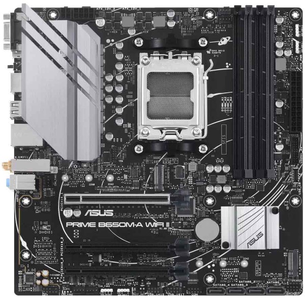 MOTHERBAORD ASUS PRIME B650M‑A WiFi II ,DDR5 memory support ,OptiMem II technology ,PCIe 5.0/4.0 slots Socket AM5