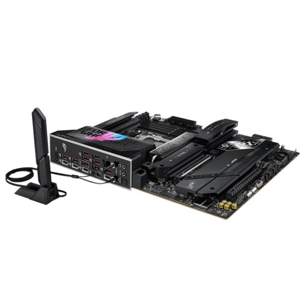 لوحة أم احترافية ASUS ROG STRIX X870E-E GAMING WIFI 7, مقاس ATX, مع مقبس AM5, تدعم إضاءة AURA Sync RGB, فتحات توسعة PCIe 5.0 وPCIe 4.0, اتصال لاسلكي  Wi-Fi 7 + BT 5.4 - أسود