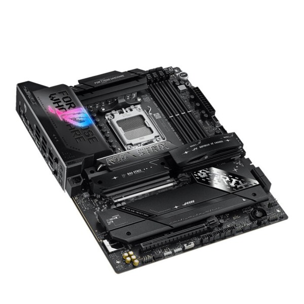 لوحة أم احترافية ASUS ROG STRIX X870E-E GAMING WIFI 7, مقاس ATX, مع مقبس AM5, تدعم إضاءة AURA Sync RGB, فتحات توسعة PCIe 5.0 وPCIe 4.0, اتصال لاسلكي  Wi-Fi 7 + BT 5.4 - أسود